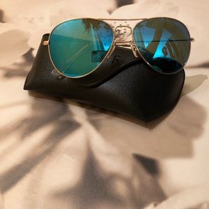 DIFF Aviator Sunglasses ** Blue Mirror Tint